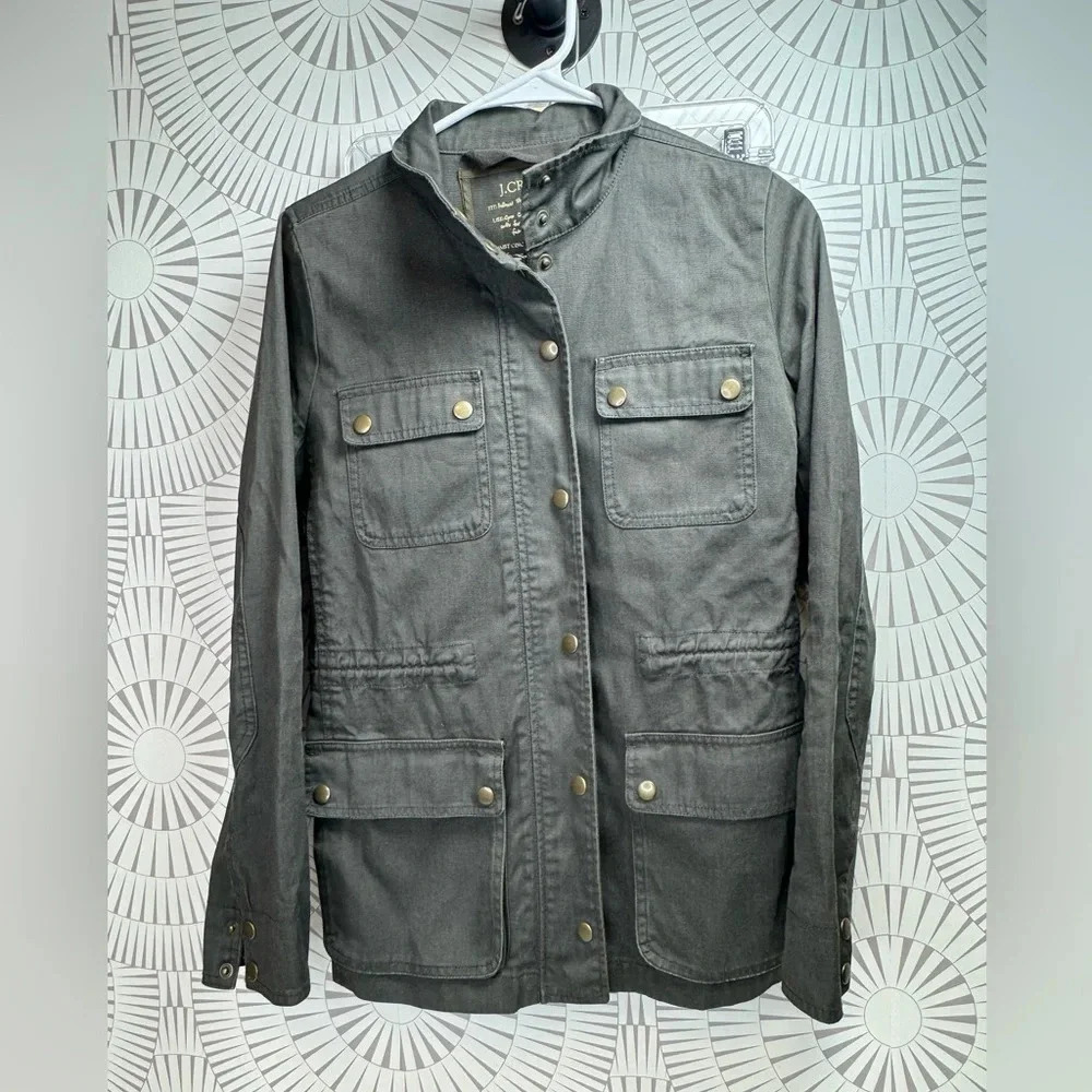 J. Crew Relaxed‎ Open Collar Adjustable Waist Boyfriend Field Shirt Jacket XS